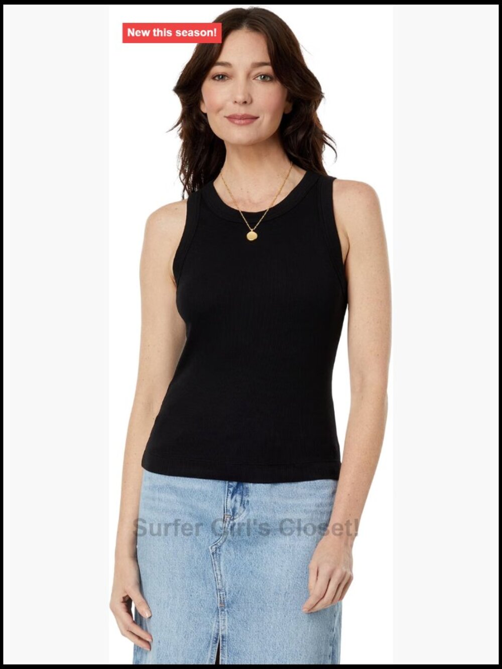 Michael Stars Gina Wide Binding Crop Tank - Cotton Modal Spandex Sleeveless